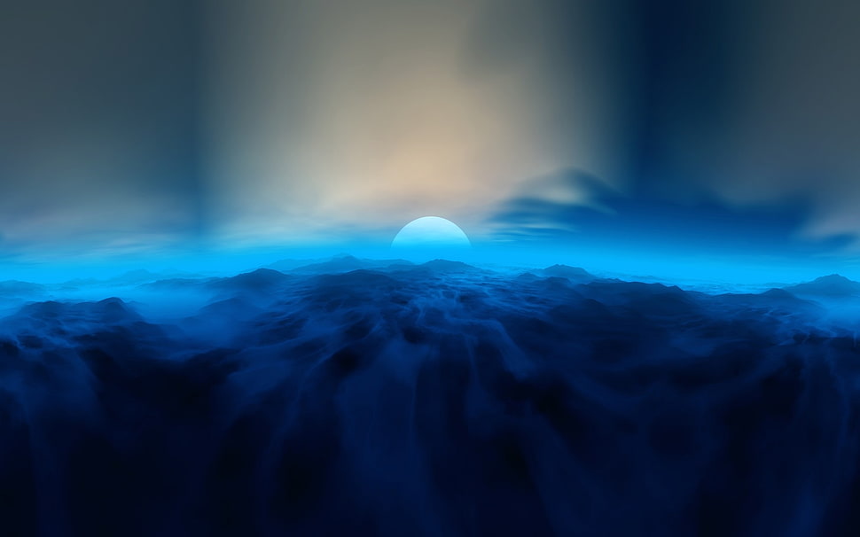 sunset illustration HD wallpaper